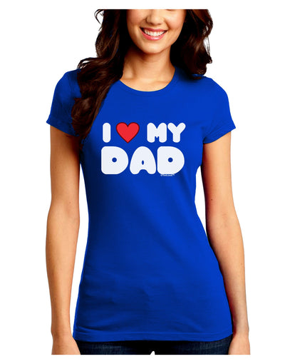 I Heart My Dad Juniors Crew Dark T-Shirt by TooLoud-T-Shirts Juniors Tops-TooLoud-Royal-Blue-Juniors Fitted Small-Davson Sales