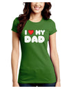 I Heart My Dad Juniors Crew Dark T-Shirt by TooLoud-T-Shirts Juniors Tops-TooLoud-Kiwi-Green-Juniors Fitted X-Small-Davson Sales