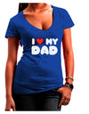 I Heart My Dad Juniors V-Neck Dark T-Shirt by TooLoud-Womens V-Neck T-Shirts-TooLoud-Royal-Blue-Juniors Fitted Small-Davson Sales