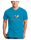 I Heart My Daughter - Autism Awareness Adult Dark V-Neck T-Shirt by TooLoud-Mens V-Neck T-Shirt-TooLoud-Turquoise-Small-Davson Sales