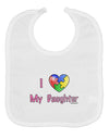 I Heart My Daughter - Autism Awareness Baby Bib by TooLoud