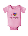 I Heart My Daughter - Autism Awareness Baby Romper Bodysuit by TooLoud-Baby Romper-TooLoud-Light-Pink-06-Months-Davson Sales