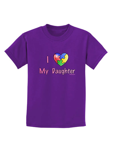 I Heart My Daughter - Autism Awareness Childrens Dark T-Shirt by TooLoud-Childrens T-Shirt-TooLoud-Purple-X-Small-Davson Sales