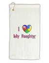 I Heart My Daughter - Autism Awareness Micro Terry Gromet Golf Towel 16 x 25 inch by TooLoud-Golf Towel-TooLoud-White-Davson Sales