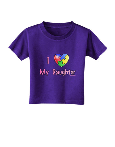 I Heart My Daughter - Autism Awareness Toddler T-Shirt Dark by TooLoud-Toddler T-Shirt-TooLoud-Purple-2T-Davson Sales