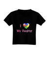 I Heart My Daughter - Autism Awareness Toddler T-Shirt Dark by TooLoud-Toddler T-Shirt-TooLoud-Black-2T-Davson Sales