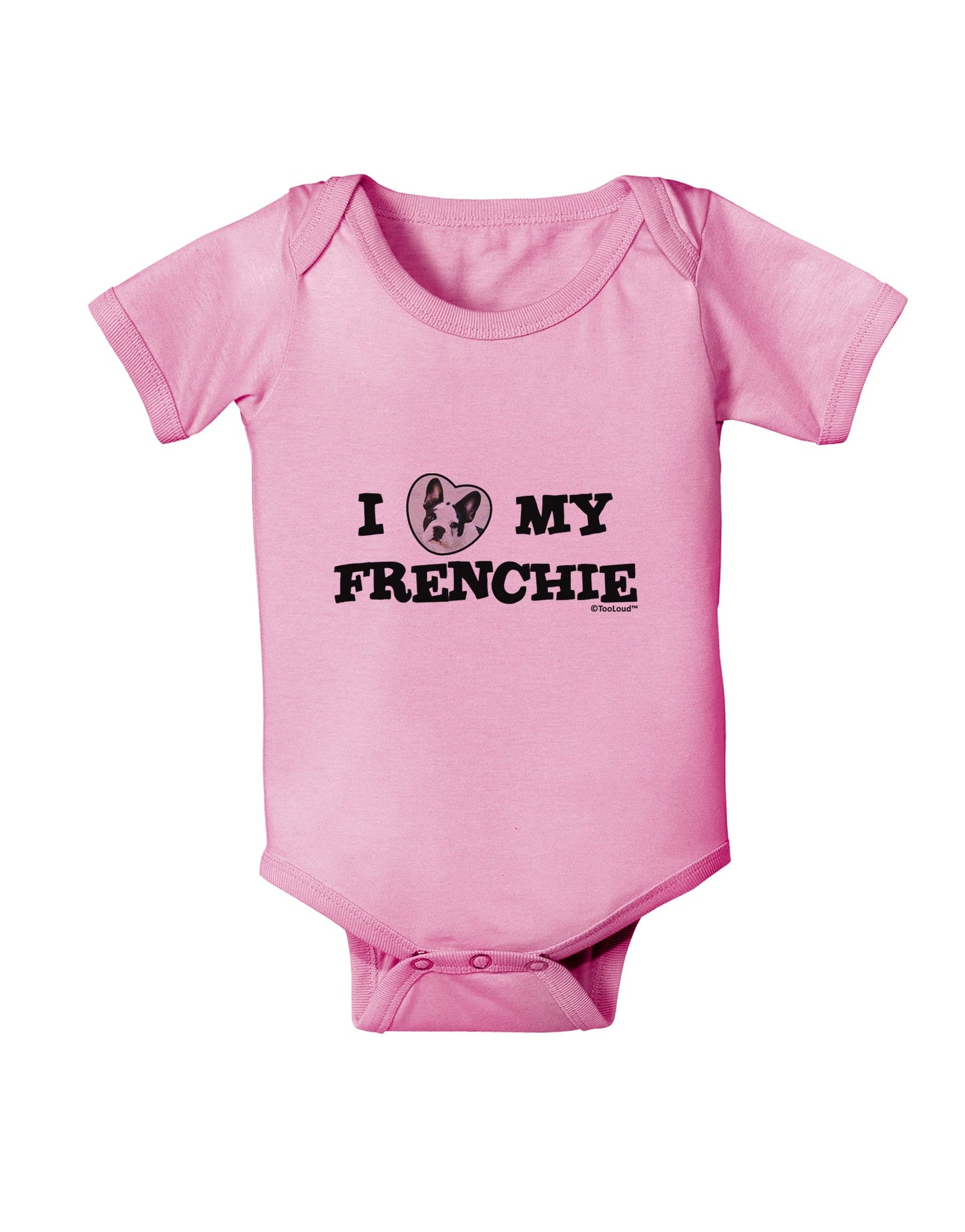 I Heart My Frenchie Baby Romper Bodysuit by TooLoud-Baby Romper-TooLoud-Light-Pink-06-Months-Davson Sales