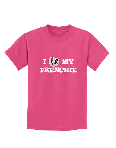 I Heart My Frenchie Childrens Dark T-Shirt by TooLoud-Childrens T-Shirt-TooLoud-Sangria-X-Small-Davson Sales