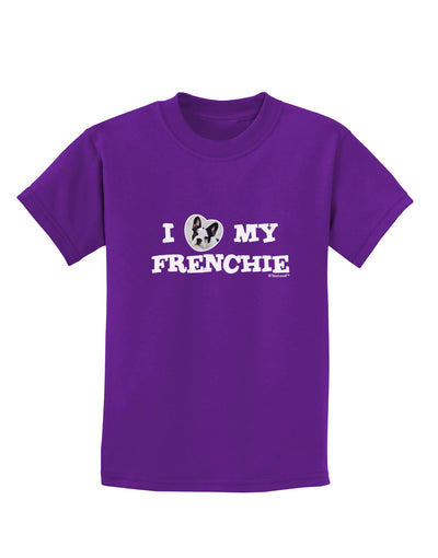 I Heart My Frenchie Childrens Dark T-Shirt by TooLoud-Childrens T-Shirt-TooLoud-Purple-X-Small-Davson Sales