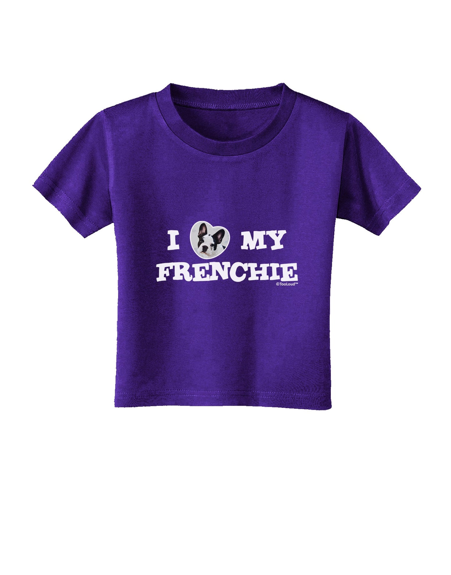 I Heart My Frenchie Toddler T-Shirt Dark by TooLoud-Toddler T-Shirt-TooLoud-Purple-2T-Davson Sales
