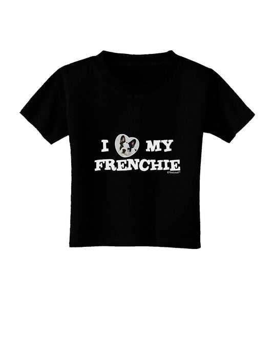I Heart My Frenchie Toddler T-Shirt Dark by TooLoud-Toddler T-Shirt-TooLoud-Black-2T-Davson Sales