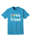 I Heart My Friend - Autism Awareness Adult Dark T-Shirt by TooLoud-Mens T-Shirt-TooLoud-Turquoise-Small-Davson Sales