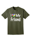 I Heart My Friend - Autism Awareness Adult Dark T-Shirt by TooLoud-Mens T-Shirt-TooLoud-Military-Green-Small-Davson Sales