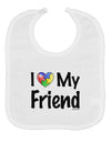 I Heart My Friend - Autism Awareness Baby Bib by TooLoud