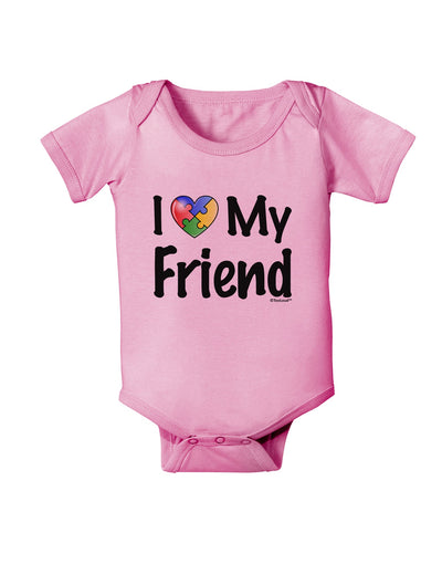 I Heart My Friend - Autism Awareness Baby Romper Bodysuit by TooLoud-Baby Romper-TooLoud-Light-Pink-06-Months-Davson Sales