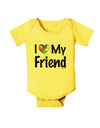 I Heart My Friend - Autism Awareness Baby Romper Bodysuit by TooLoud-Baby Romper-TooLoud-Yellow-06-Months-Davson Sales