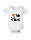 I Heart My Friend - Autism Awareness Baby Romper Bodysuit by TooLoud-Baby Romper-TooLoud-White-06-Months-Davson Sales