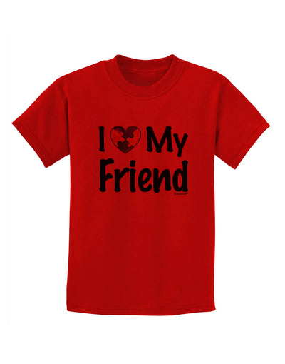 I Heart My Friend - Autism Awareness Childrens T-Shirt by TooLoud-Childrens T-Shirt-TooLoud-Red-X-Small-Davson Sales