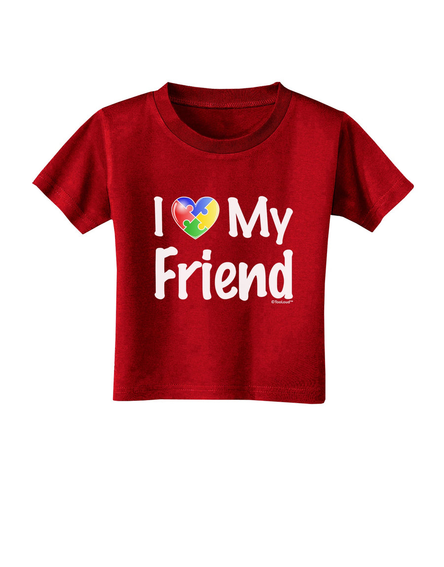 I Heart My Friend - Autism Awareness Toddler T-Shirt Dark by TooLoud-Toddler T-Shirt-TooLoud-Black-2T-Davson Sales