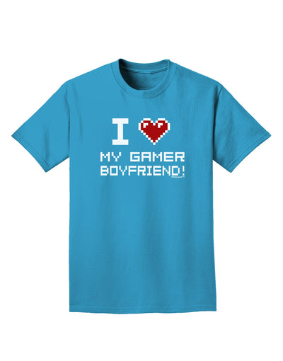 I Heart My Gamer Boyfriend Adult Dark T-Shirt-Mens T-Shirt-TooLoud-Turquoise-Small-Davson Sales