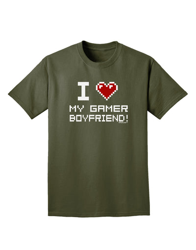 I Heart My Gamer Boyfriend Adult Dark T-Shirt-Mens T-Shirt-TooLoud-Military-Green-Small-Davson Sales