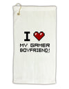 I Heart My Gamer Boyfriend Micro Terry Gromet Golf Towel 11&#x22;x19-Golf Towel-TooLoud-White-Davson Sales