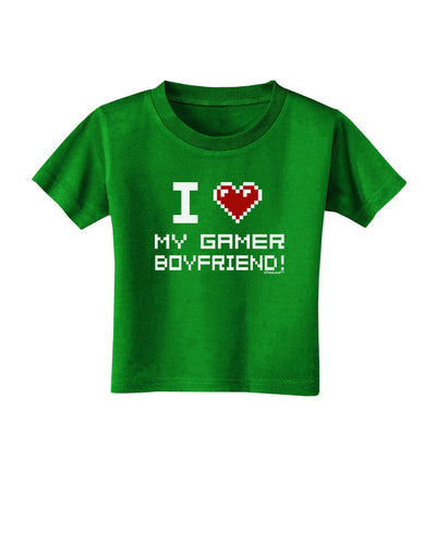 I Heart My Gamer Boyfriend Toddler T-Shirt Dark-Toddler T-Shirt-TooLoud-Clover-Green-2T-Davson Sales