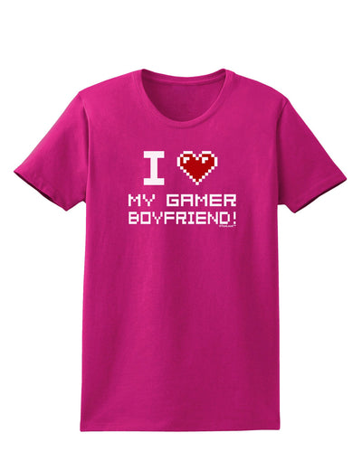 I Heart My Gamer Boyfriend Womens Dark T-Shirt-TooLoud-Hot-Pink-Small-Davson Sales