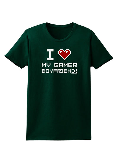 I Heart My Gamer Boyfriend Womens Dark T-Shirt-TooLoud-Forest-Green-Small-Davson Sales