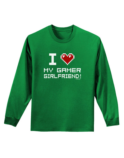 I Heart My Gamer Girlfriend Adult Long Sleeve Dark T-Shirt-TooLoud-Kelly-Green-Small-Davson Sales