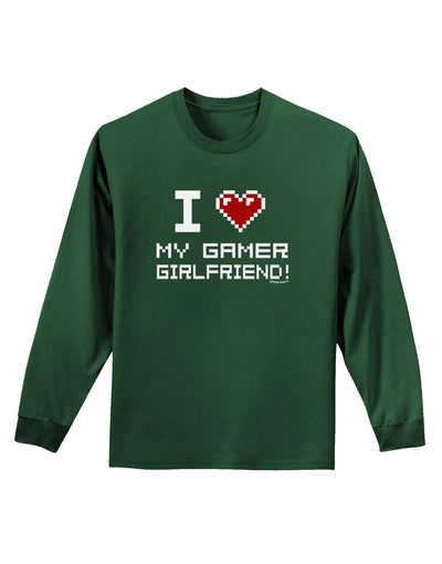 I Heart My Gamer Girlfriend Adult Long Sleeve Dark T-Shirt-TooLoud-Dark-Green-Small-Davson Sales