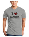 I Heart My Gamer Girlfriend Adult V-Neck T-shirt-Mens V-Neck T-Shirt-TooLoud-HeatherGray-Small-Davson Sales