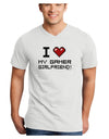 I Heart My Gamer Girlfriend Adult V-Neck T-shirt-Mens V-Neck T-Shirt-TooLoud-White-Small-Davson Sales