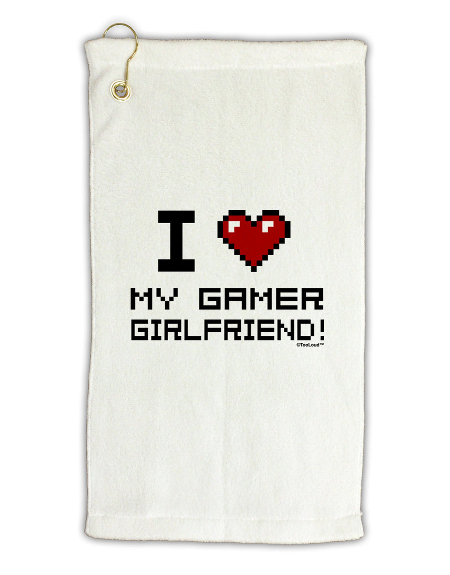 I Heart My Gamer Girlfriend Micro Terry Gromet Golf Towel 11&#x22;x19-Golf Towel-TooLoud-White-Davson Sales