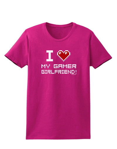 I Heart My Gamer Girlfriend Womens Dark T-Shirt-TooLoud-Hot-Pink-Small-Davson Sales