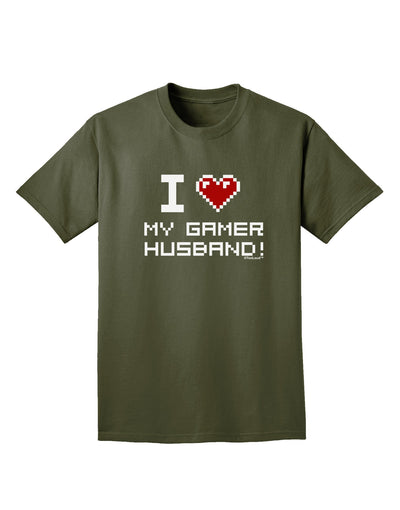 I Heart My Gamer Husband Adult Dark T-Shirt-Mens T-Shirt-TooLoud-Military-Green-Small-Davson Sales