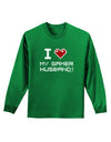 I Heart My Gamer Husband Adult Long Sleeve Dark T-Shirt-TooLoud-Kelly-Green-Small-Davson Sales