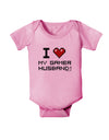 I Heart My Gamer Husband Baby Romper Bodysuit-Baby Romper-TooLoud-Pink-06-Months-Davson Sales