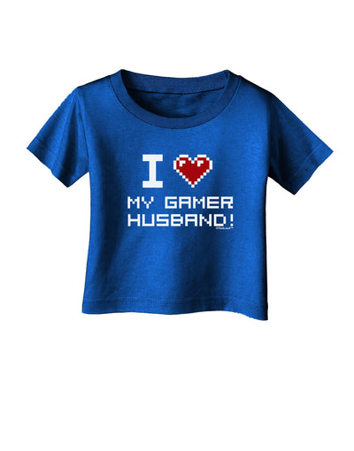 I Heart My Gamer Husband Infant T-Shirt Dark-Infant T-Shirt-TooLoud-Royal-Blue-06-Months-Davson Sales