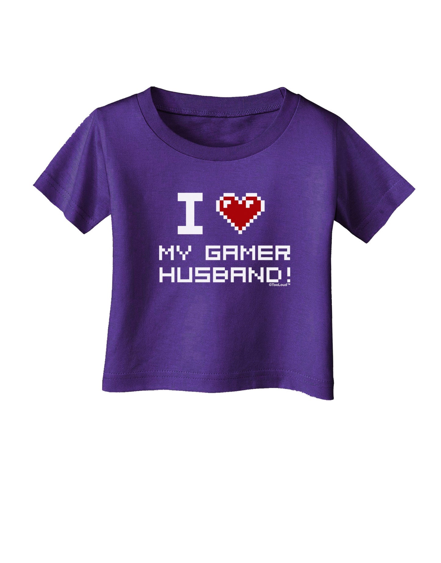 I Heart My Gamer Husband Infant T-Shirt Dark-Infant T-Shirt-TooLoud-Purple-06-Months-Davson Sales