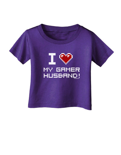 I Heart My Gamer Husband Infant T-Shirt Dark-Infant T-Shirt-TooLoud-Purple-06-Months-Davson Sales