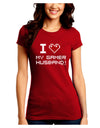 I Heart My Gamer Husband Juniors Petite Crew Dark T-Shirt-T-Shirts Juniors Tops-TooLoud-Red-Juniors Fitted Small-Davson Sales