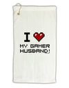 I Heart My Gamer Husband Micro Terry Gromet Golf Towel 11&#x22;x19-Golf Towel-TooLoud-White-Davson Sales