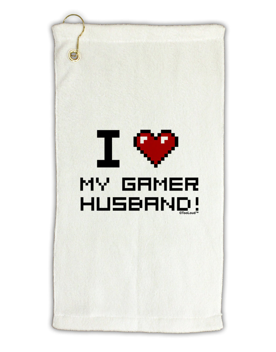 I Heart My Gamer Husband Micro Terry Gromet Golf Towel 11&#x22;x19-Golf Towel-TooLoud-White-Davson Sales