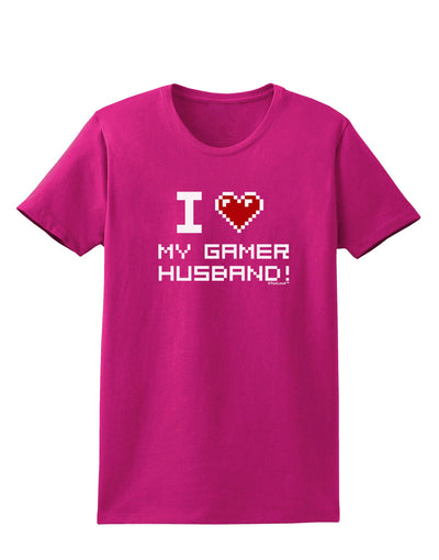 I Heart My Gamer Husband Womens Dark T-Shirt-TooLoud-Hot-Pink-Small-Davson Sales