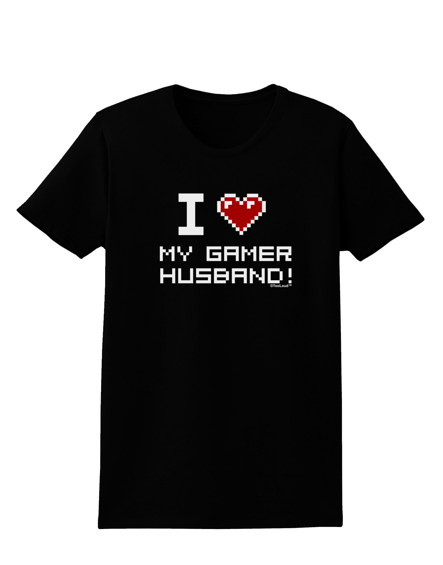 I Heart My Gamer Husband Womens Dark T-Shirt-TooLoud-Black-X-Small-Davson Sales