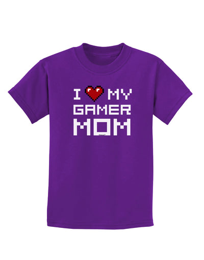 I Heart My Gamer Mom Childrens Dark T-Shirt by TooLoud-Childrens T-Shirt-TooLoud-Purple-X-Small-Davson Sales