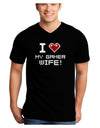 I Heart My Gamer Wife Adult Dark V-Neck T-Shirt-TooLoud-Black-Small-Davson Sales