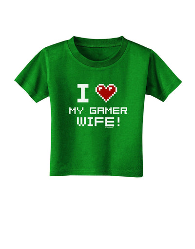 I Heart My Gamer Wife Toddler T-Shirt Dark-Toddler T-Shirt-TooLoud-Clover-Green-2T-Davson Sales