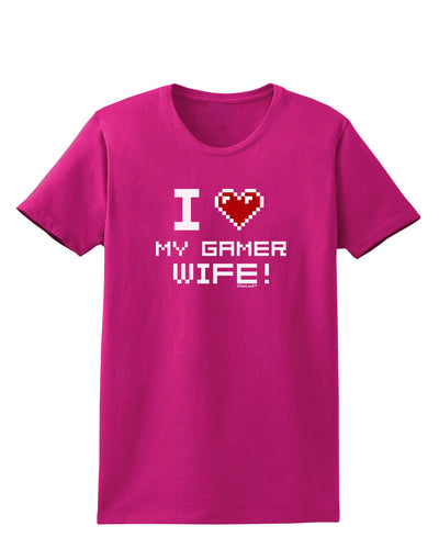 I Heart My Gamer Wife Womens Dark T-Shirt-TooLoud-Hot-Pink-Small-Davson Sales